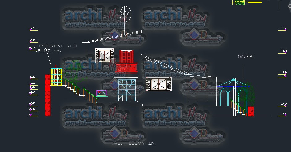 Download AutoCAD CAD DWG eco housing solar panels wind turbine compost