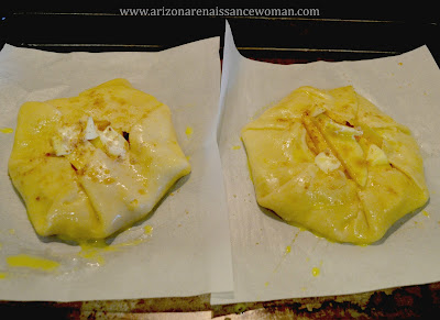 Individual Apple and White Cheddar Galettes - After Adding the Egg Wash