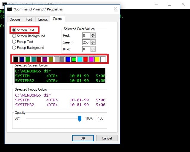 Mengubah Warna Text dan Background Command Prompt (CMD) Windows 4