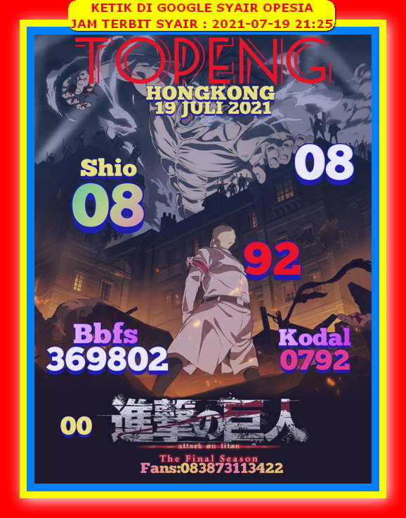 Prediksi Hongkong Senin 19 Juli 2021 Prediksi Togel Hk Sdy Sgp