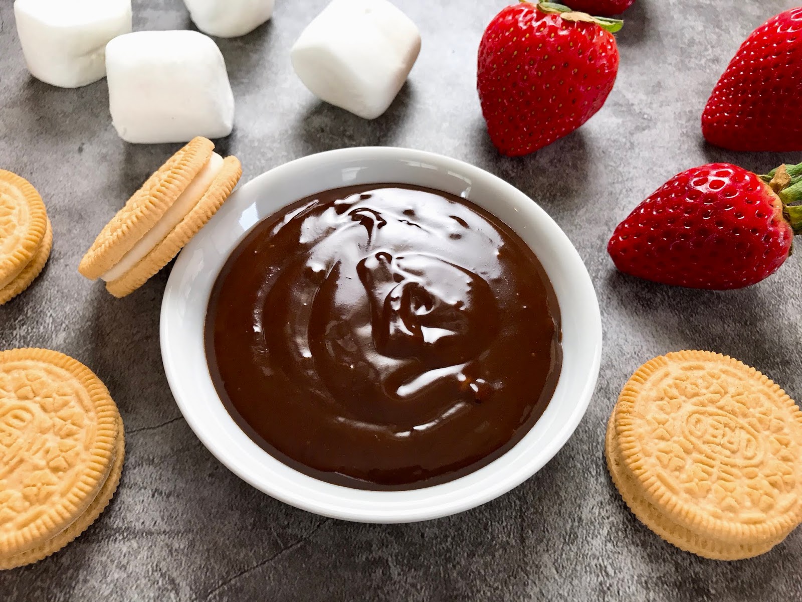 Two Ingredient Chocolate Ganache Dip