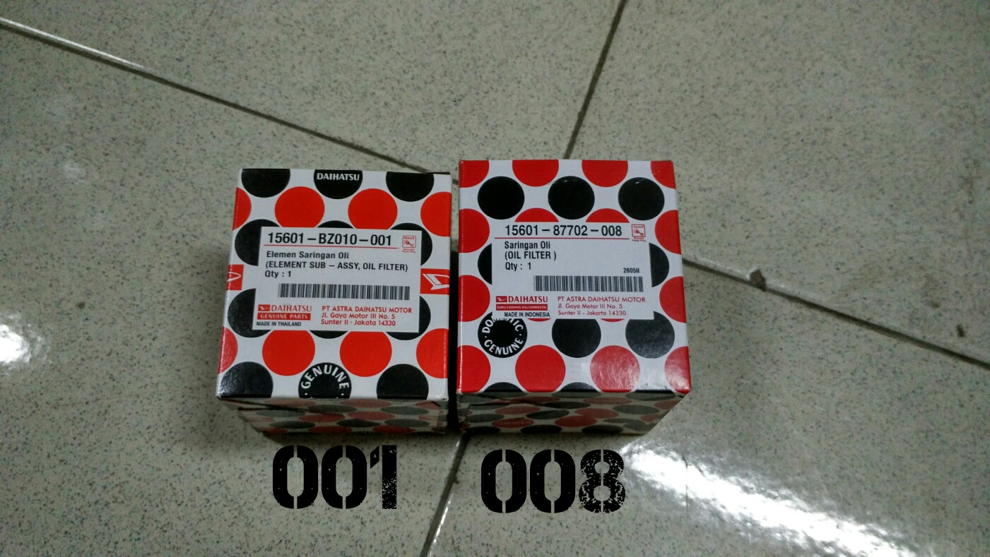 Apa Perbedaan Oil Filter Xenia 001 dan 008 ? Liriapro X Do With Gadget