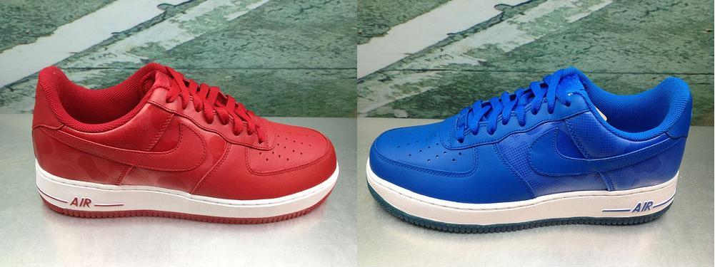 Nike Rumble: Nike Air Force 1 Low - Grid Camo - Varsity Red & Old Royal