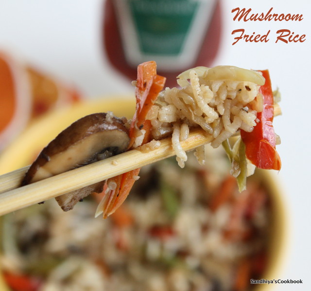 Sandhiya's Cookbook: Mushroom Fried Rice | Fried Rice | Rice Recipe