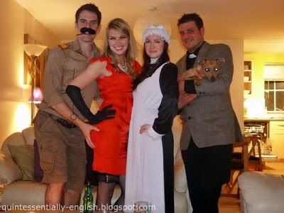 Cluedo Characters - Colonel Mustard, Miss Scarlett, Mrs White, Rev Green