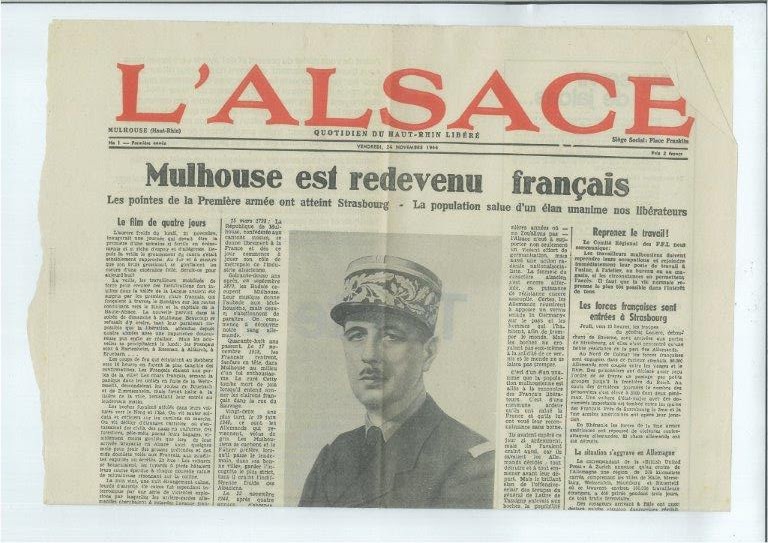 Souvenirs d'une arrière grand-mère: Création du journal l'Alsace
