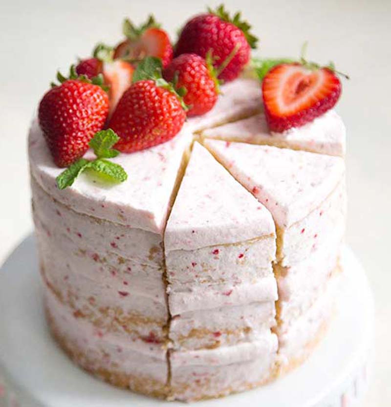 Lemon Poppy Seed Cake with Strawberries
