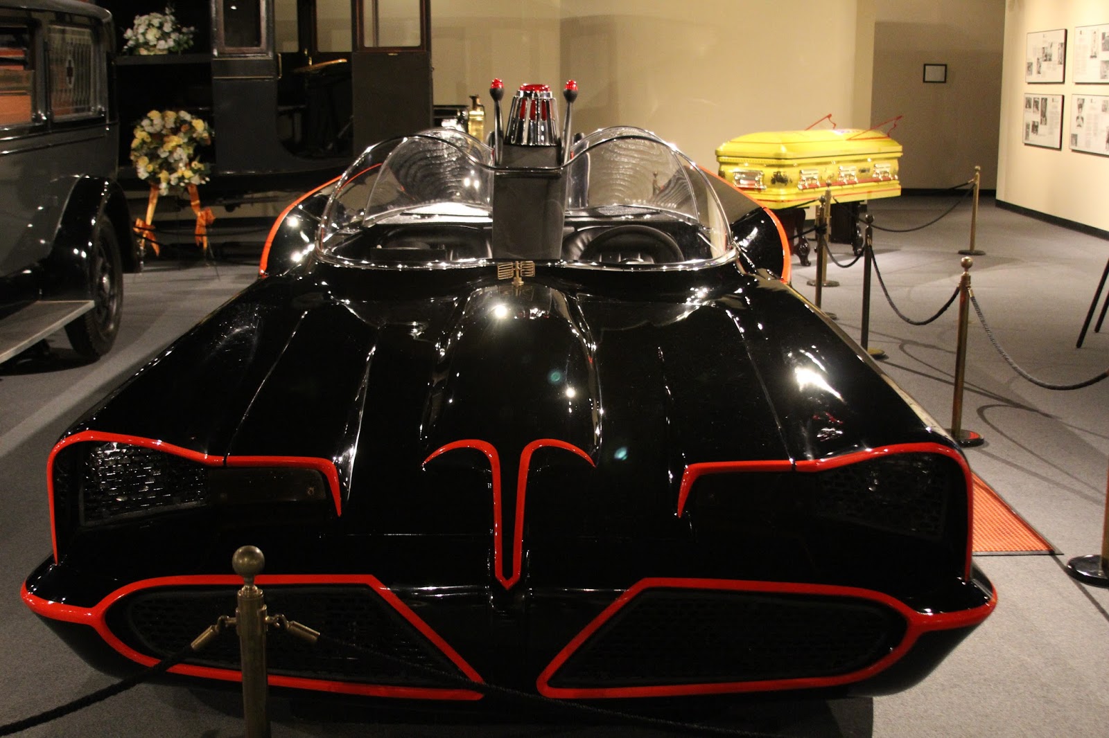 Faith, Family & Fun Batmobile displayed at funeral museum in tribute