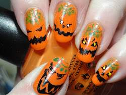 jack o lantern nail design 1