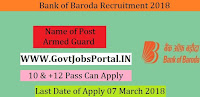 Bank of Baroda Recruitment 2018 – Armed Guard