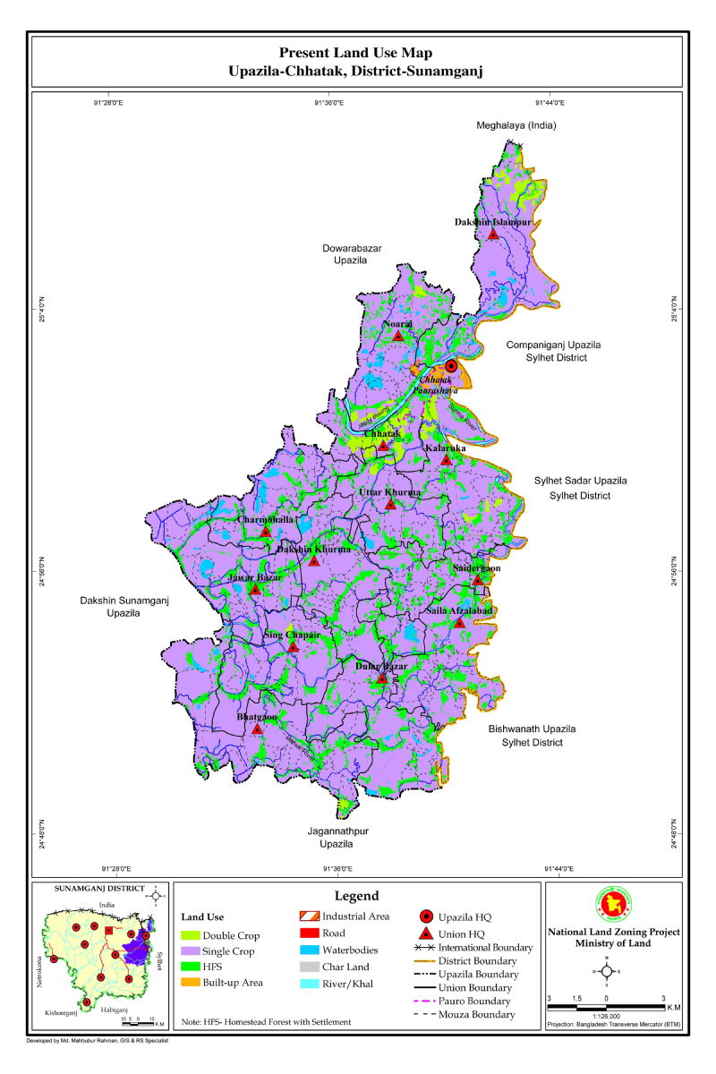 Chatak Upazila Mouza Map Sunamganj District Bangladesh