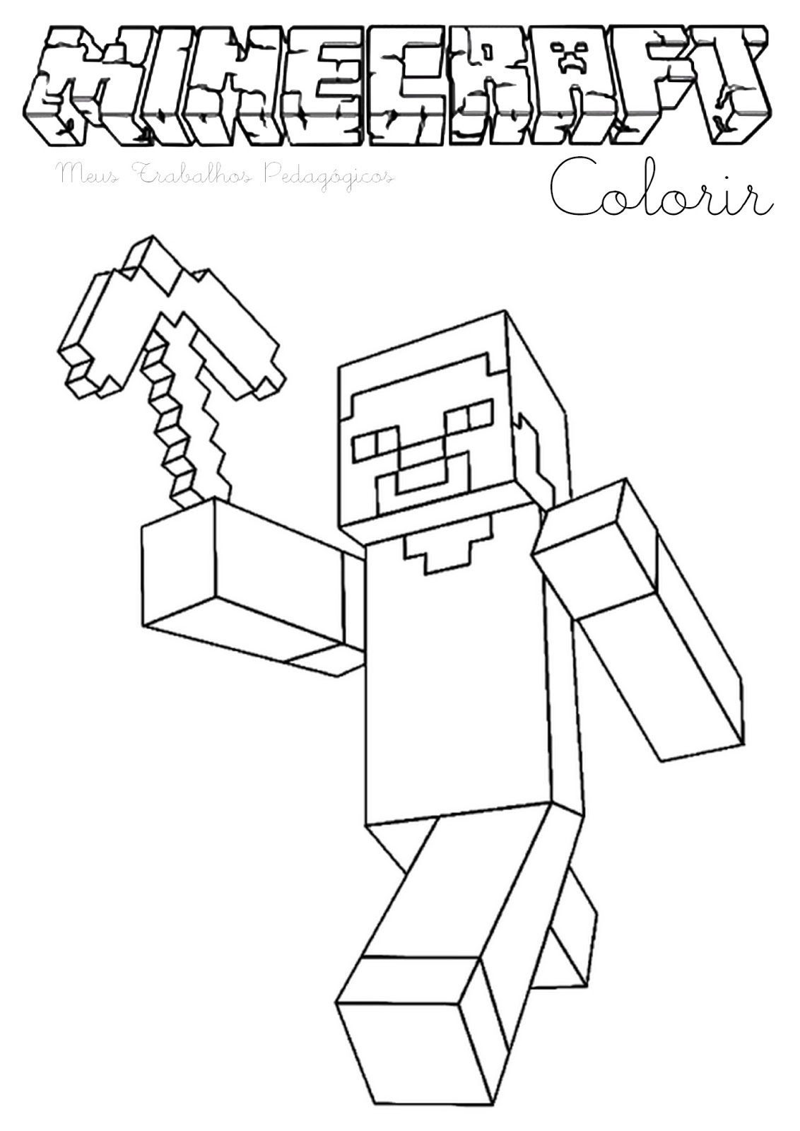 maternar para sempre desenhos de minecraft para colorir e imprimir