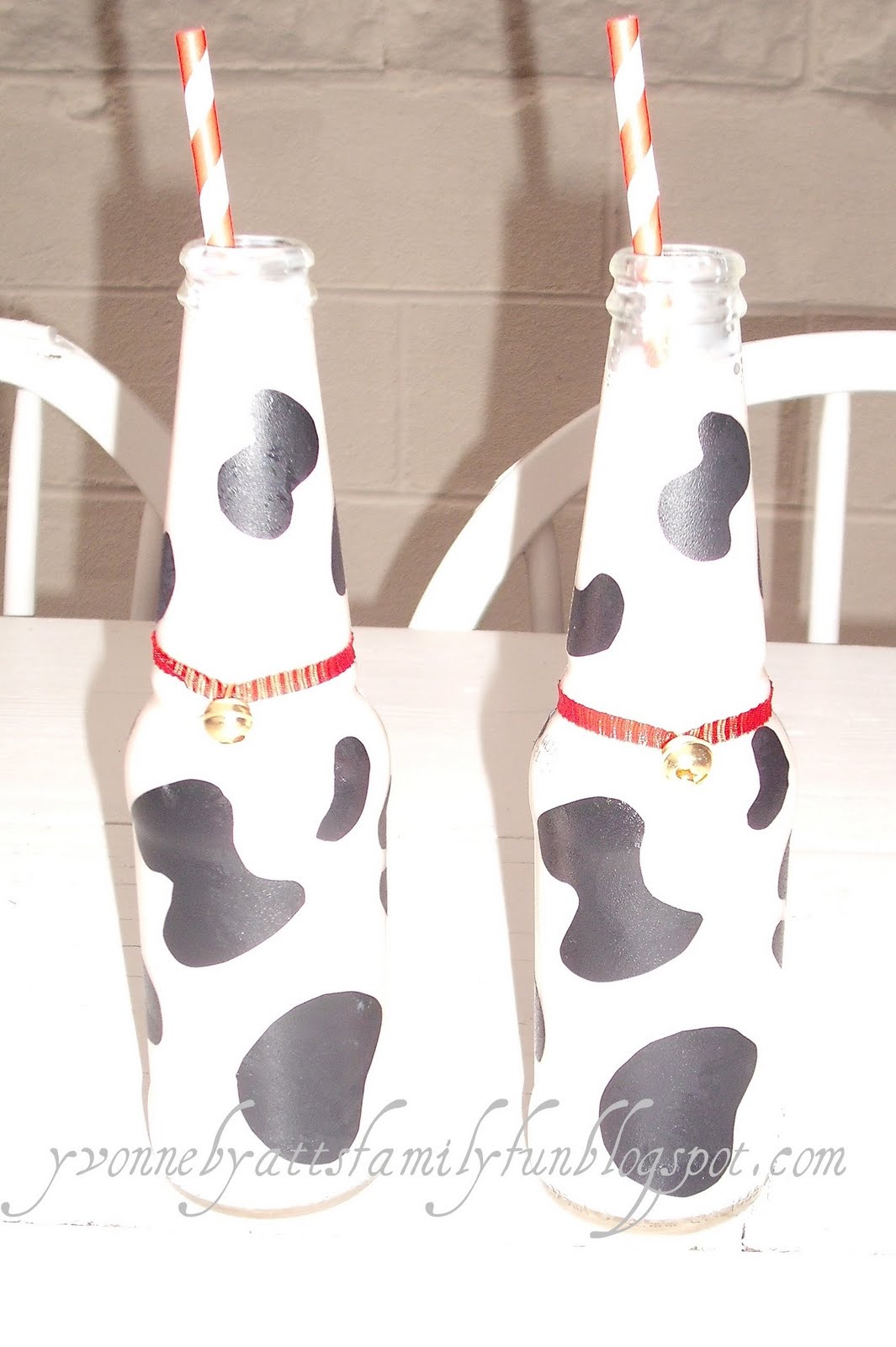 Yvonne Byatt's Family Fun DIY Cow Hide Milk Bottles