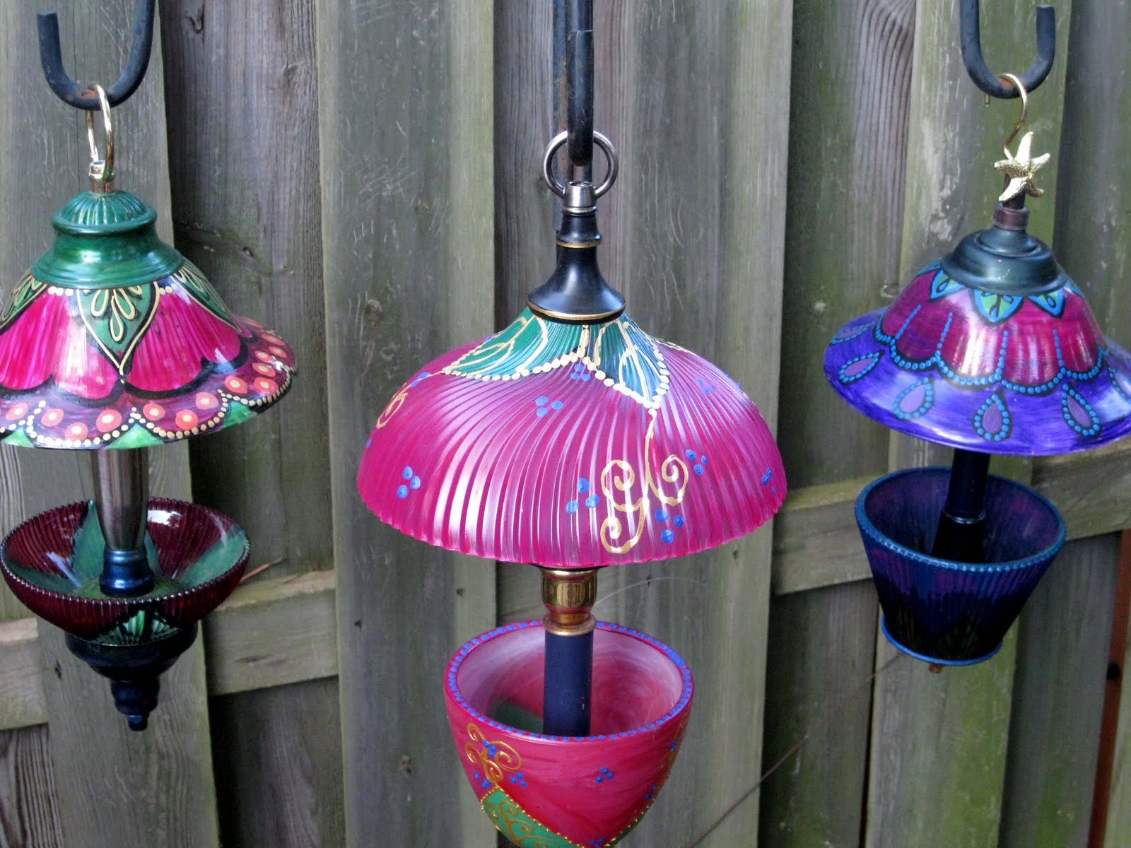 Garden Art Diy Whimsical Garden Lamps And Bird Feeders