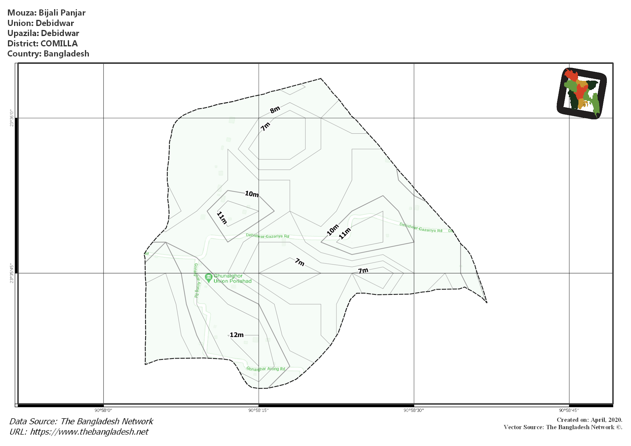 Map of Bijali Panjar Mouza of Debidwar Upazila, COMILLA Map of Bijali Panjar Mouza of Debidwar Upazila, COMILLA, Bangladesh.