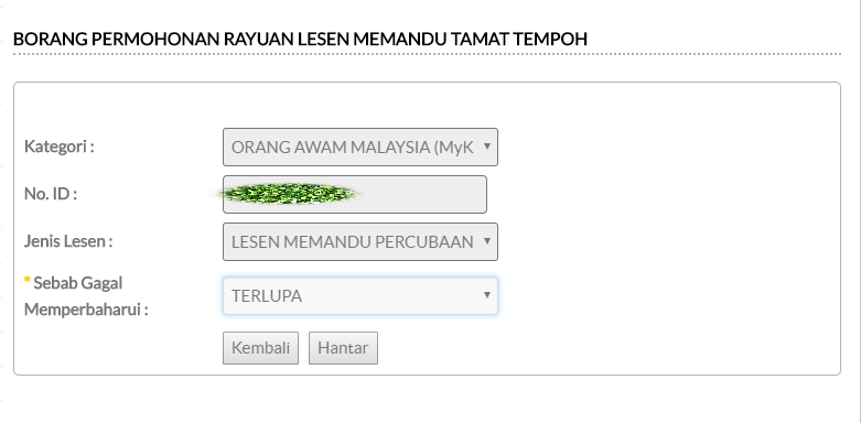 Cara-Cara Memohon Rayuan Lesen Memandu Tamat Tempoh