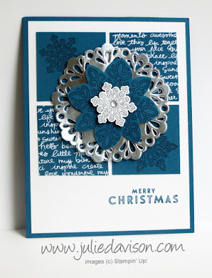 Stampin' Up! Flurry of Wishes Christmas Card 2016-2018 Dapper Denim #christmas #stampinup www.juliedavison.com