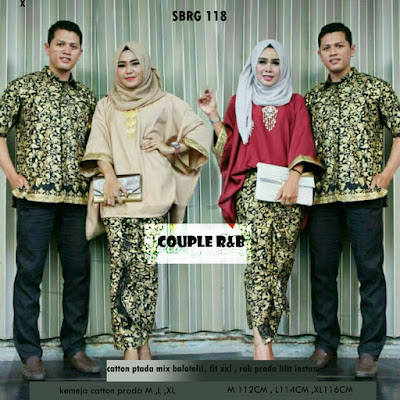 Batik Pasangan SBRG 118 Couple Gamis Kebaya Modern