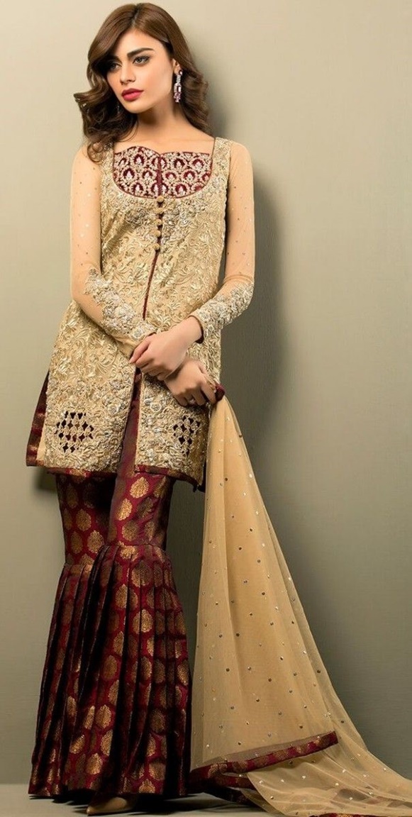 gharara styles with short shirts