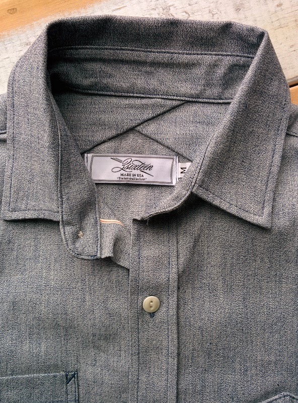 3sixteen Long Sleeve Chambray Workshirt in Salt & Pepper, Denim ...