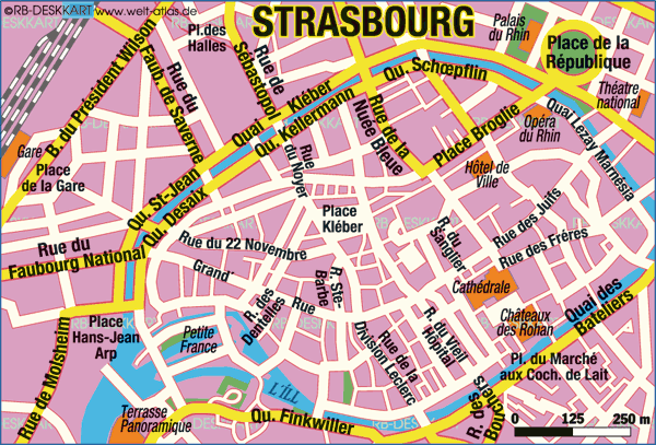 Map of Strasbourg, France Map of Strasbourg, France