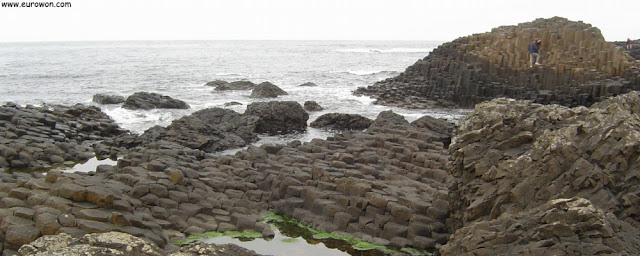 Columnas de basalto en la Calzada de los Gigantes de Irlanda del Norte