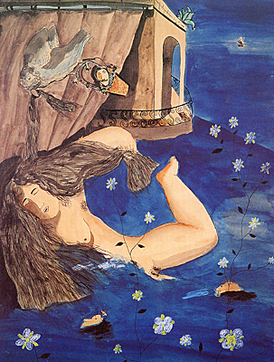 Mulher Nadando - Pintura de Cícero Dias Cícero Dias, da cidade de Escada - PE para o mundo
