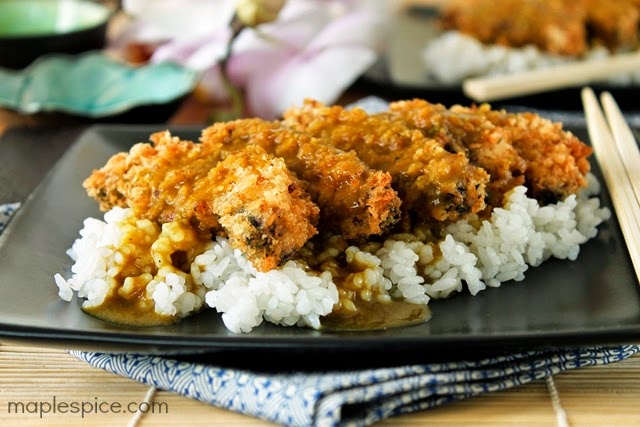 Portobello Mushroom Katsu Curry with Japanese Rice - Vegan.