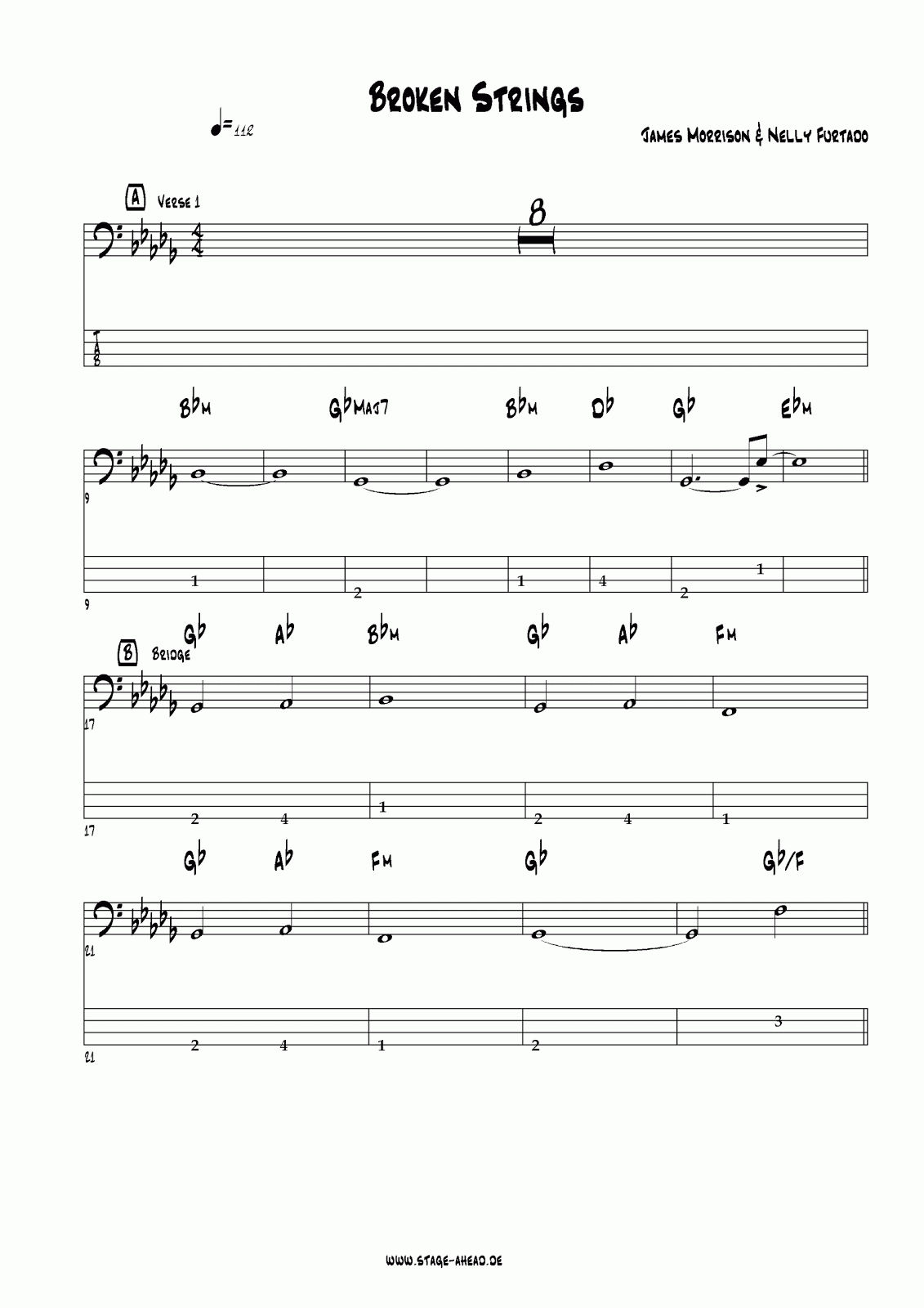 Basscination Weekly Basslines 71 Broken Strings (James Morrison ft