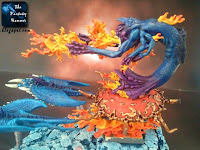 Chaos Daemons Burning Chariot of Tzeentch WiP 8 painting fire