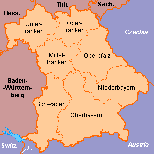 Bayern Karte von Bundesländer | Landkarte Deutschland Regionen Politische Bayern Karte von Bundesländer | Landkarte Deutschland Regionen Politische