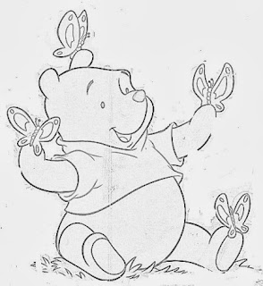 desenho do ursinho pooh para pintar em fraldas