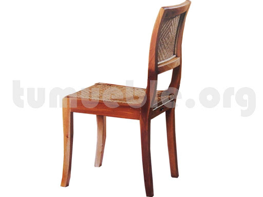silla comedor asiento rattan en teca 1387