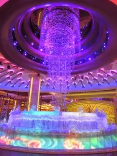 The elaborate and intricate fountain of the Fortune Diamond at Galaxy Hotel in Macau