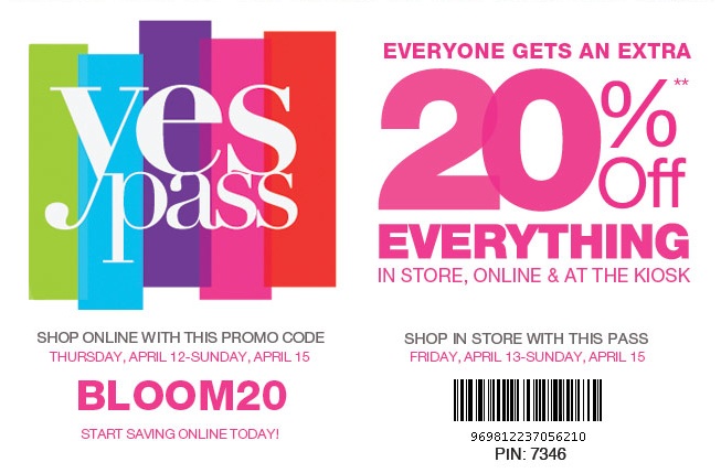 Coupon Saving Princess: Kohl's: Yes Shopping Pass 20% off