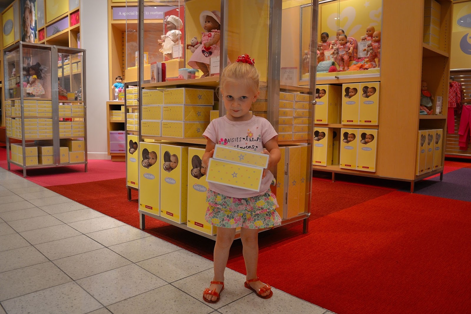 Good to be Home shopping at the american girl doll store