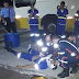 Funcionário da autoviação Guanabara ficou preso entre dois ônibus dentro da lavadora na madrugada de hoje