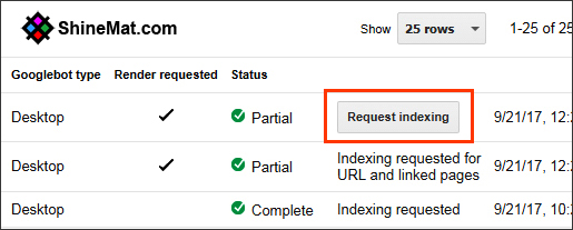 Fetch as Google Request For Blog Post