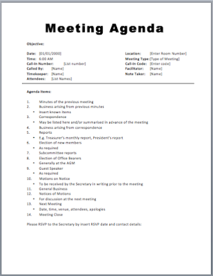 Meeting Agenda Template 07