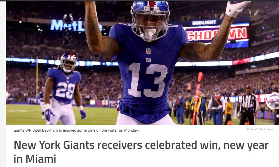 The Mindless Freaks New York Giants Receivers celebrate in MiamiWill