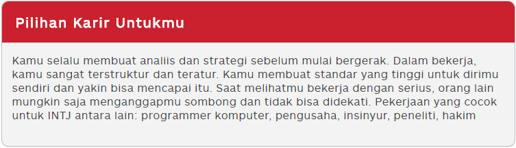 Karier INTJ Karier INTJ