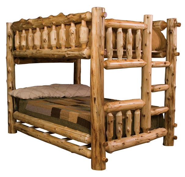 Wooden Bunk Beds: What To Choose?: Log Bunk Bed- Adds The 'Green 