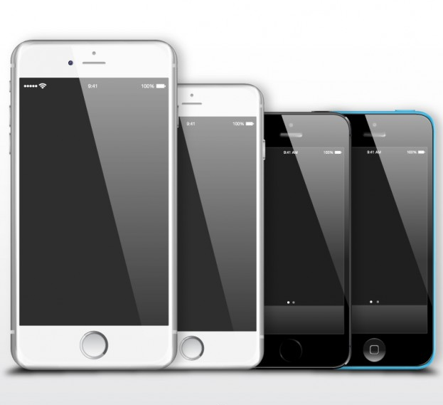Black and white iphones Freebies PSD