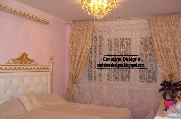 Embossed curtain designs and draperies for bedroom, Luxury embossed