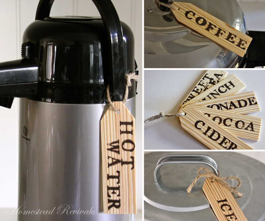 Homestead Revival Drink Dispenser Labels