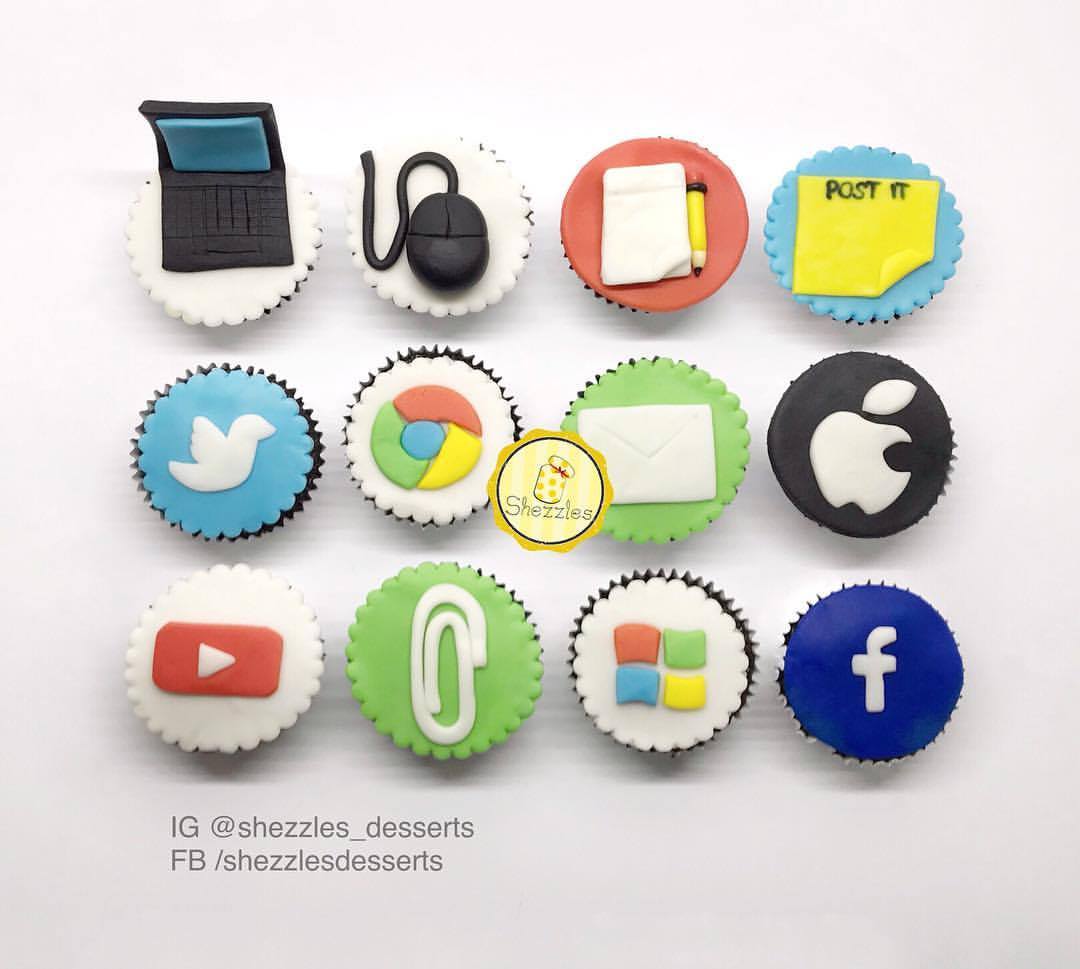 Computer X Office Theme Cupcakes Computer X Office Theme Cupcakes