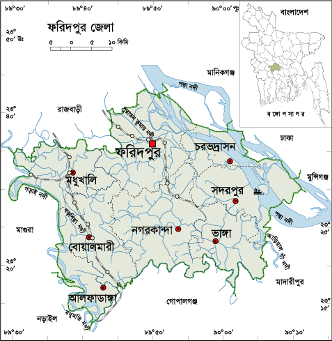 Faridpur Sadar Upazila Map Bangladesh Map All: Faridpur Map