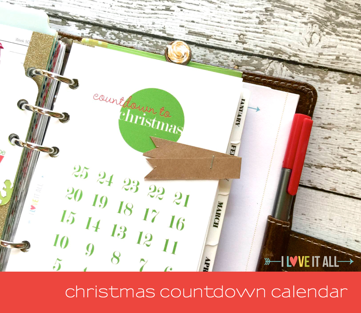 Print your Countdown to Christmas calendar in both planner size and full page versions. | I Love It All