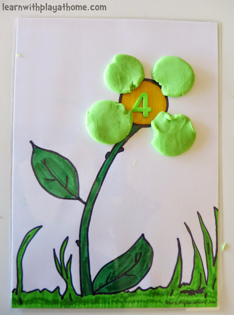 Playdough Flower Mat. Free Printable. Playful Maths.