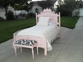 FRENCH GARDEN TREASURE PINK TWIN BED